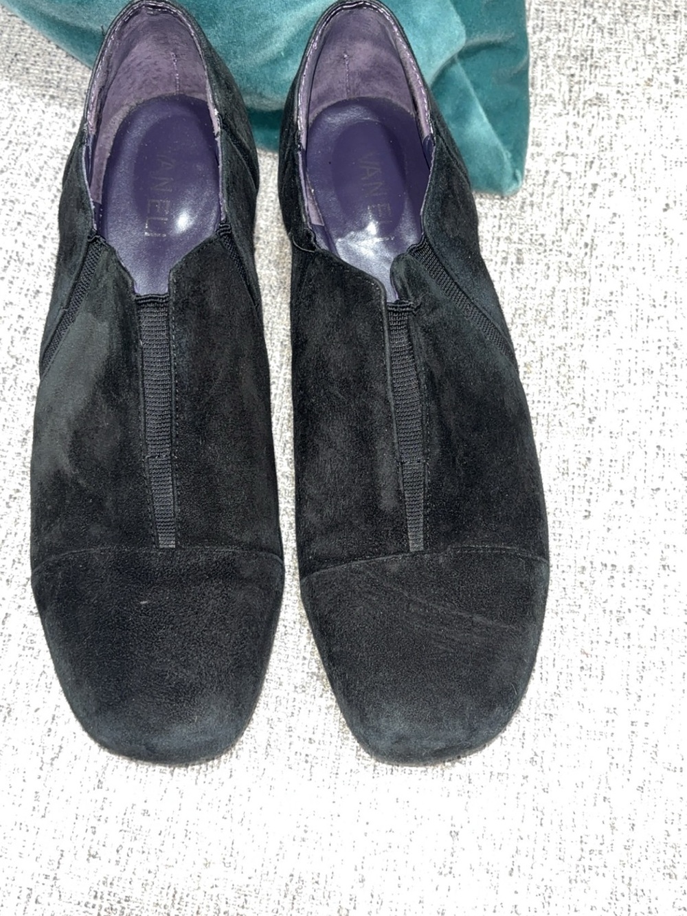 Vaneli Black Suede Slip-On Loafers
